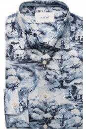 ETONOverhemddonkerblauwMotief