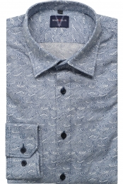 MarvelisCasualOverhemdrookblauwMotief