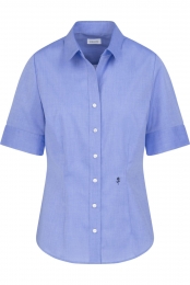 SeidenstickerDamesOverhemdmiddenblauwEffen