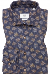 ETERNA1863ribfluwelenoverhemdmarineBedrukt