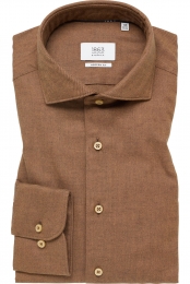 ETERNA1863FlanellenOverhemdbruinEffen