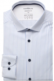 MarvelisPerformanceOverhemdblauwwitGestreept