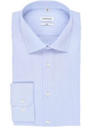 SeidenstickerOverhemdlichtblauwGestreept