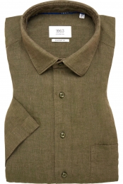 ETERNA1863LinnenOverhemdkakiEffen