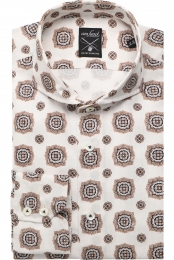 vanLaackMeisterwerkOverhemdbruinwitMotief