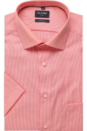 OLYMPLuxorOverhemdKortemouwkoraal