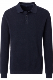 CasaModaPoloshirtlangemouwblauwEffen