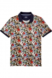 OLYMPCasualPoloshirtKortemouwcaramel