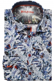 RichFridaybyJupiterOverhemdblauwMotief