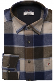 JupiterFlanellenOverhemdblauwRuit