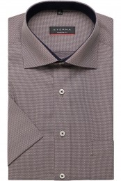 ETERNAOverhemdKortemouwdonkerbruin