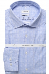 SeidenstickerOverhemdlichtblauwBedrukt