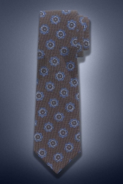 OLYMPSIGNATUREStropdasbruinBloemen