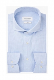 ProfuomoOverhemdblauwGestructureerd