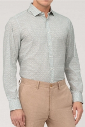 OLYMPLevelFiveOverhemdgroenBedrukt