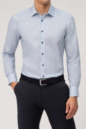 OLYMPLevelFiveOverhemdblauwBedrukt