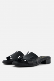 OhMySandalsSlipperszwartLeer