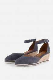 TamarisEspadrillesSleehakblauwTextiel