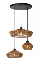 LucideYUNKAI-Hanglamp-60cm-3xE27-Naturel