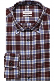 SeidenstickerFlanellenOverhemdroodblauwRuit