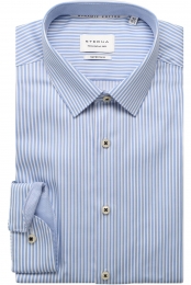 ETERNAOverhemdmiddenblauwGestreept