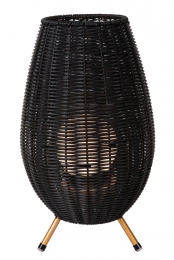 LucideCOLINIP44-OplaadbareTafellampBinnenBuiten-AccuBatterij-LED3StepDim-1x3W3000K-IP44-Zwart