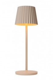 LucideJUSTINE-OplaadbareTafellampBinnenBuiten-AccuBatterij-LEDDimb-1x2W2700K-IP54-Metdraadloosoplaadstation-Beige