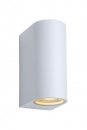 LucideZORA-LED-WandspotWandlampBinnenBuiten-LEDDimb-GU10-2x5W3000K-IP44-Wit