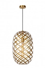 LucideWOLFRAM-Hanglamp-32cm-1xE27-MatGoudMessing
