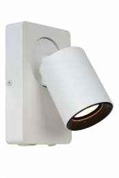 LucideNIGEL-BedlampWandlamp-LEDDimtowarm-GU10-1x5W2200K3000K-MetUSBoplaadpunt-Wit