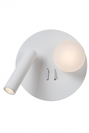 LucideMATIZ-BedlampWandlamp-165cm-LED-3000K-MetUSBoplaadpunt-Wit