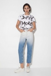 Straightfitcroppedjeansmetkleurverloop