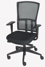 Schaffenburgbureaustoelserie300NEN-EN1335gecertificeerdRugzwartmeshzittingstofzwart