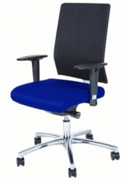 Schaffenburgbureaustoelserie045zittingstofblauwenrugmeshzwart