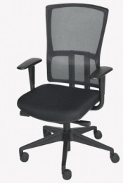 Schaffenburgbureaustoelserie300NEN-EN1335gecertificeerdRugzwartmeshzittingstofzwart