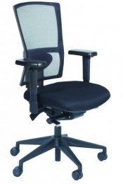 SchaffenburgbureaustoelserieNPR400zittingzwartstofverstelbareruginzwartmeshvoetkruiszwart