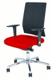 Schaffenburgbureaustoelserie045zittingstofroodenrugmeshzwart