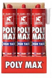 GriffonPolyMaxHighTackMontagelijm-Wit-Koker-425gr-12Stuks