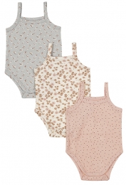 DirkjeOrganicPinkMaat6268MouwlozeRomper3Stuks