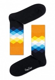 HappySocksFadedDiamondSokkenZwartOranje