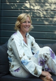 Bluepurpleflowerpyjama-S