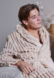 Ribcordbadjasfleece-sjaalkraag-beige-xlxxl