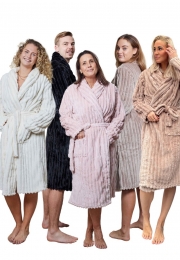 Badjasgeribbeldeteddystof-gepersonaliseerdebadjasfleece-roomwit-xlxxl