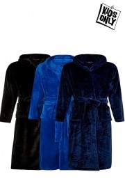 Tienerbadjasmetnaam-fleece-zwart-L9-10jaar