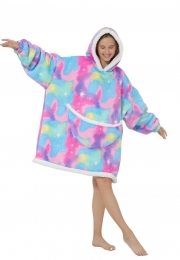 Draagbaredekenmetcapuchonmouwen-Tie-dye