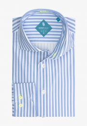 DistrictIndigoOverhemdPerformanceStreepBlauw38