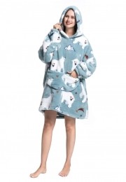 Fleecedekenmetcapuchon-ijsberen