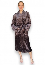 Badjasvelvetlookchocoladebruin-fleece