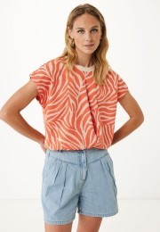 TopJacquardJerseymetZebraprintOranje