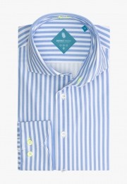 DistrictIndigoOverhemdPerformanceStreepBlauw38